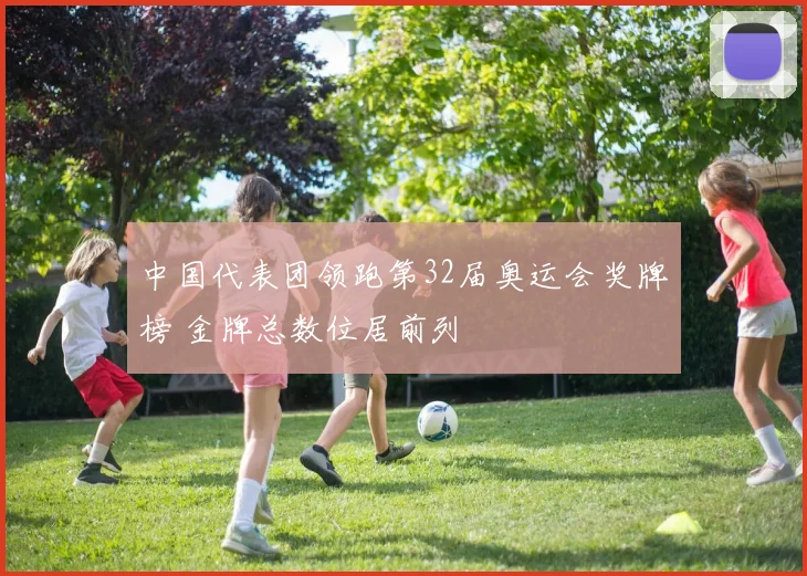 中国代表团领跑第32届奥运会奖牌榜 金牌总数位居前列